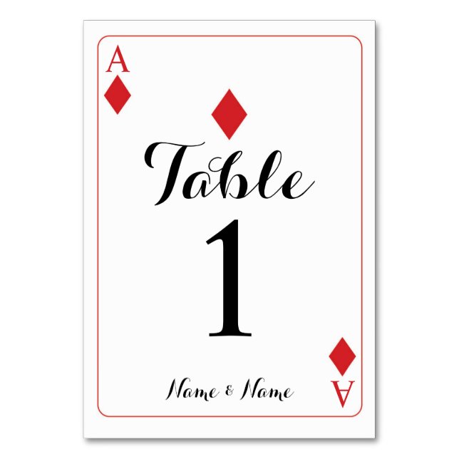 Numéro De Table Numéro de tableau Mariage Ace of Diamonds Playing  (Par défaut)
