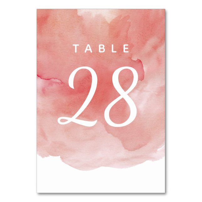 Numéro De Table Numéro de tableau mariage dans l'aquarelle coralli (Dos)