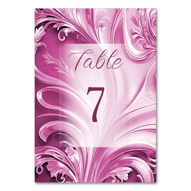 Numéro De Table Numéro de tableau rose (Par défaut)
