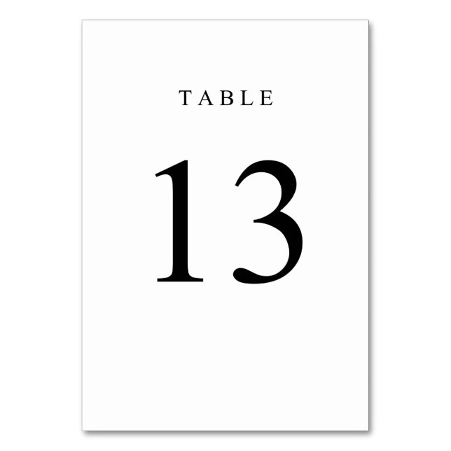 Numéro De Table Numéro de tableau simple - 13 (Par défaut)