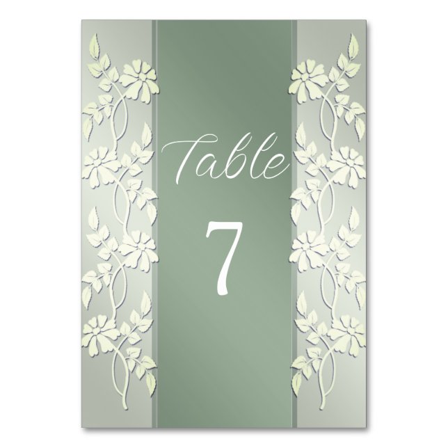 Numéro De Table Numéro de tableau vert jaune floral (Par défaut)