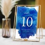 Numéro De Table Numéro du tableau Mariage de marée du saphir<br><div class="desc">Cartes de numéro de table de mariage imprimées sur mesure avec un arrière - plan d'aquarelle bleu abstrait pour coordonner avec notre collection Sapphire Tide. Veuillez personnaliser chaque numéro dont vous avez besoin et ajouter chacun à votre panier individuellement pour assurer une impression précise. Utilisez les outils de conception pour...</div>