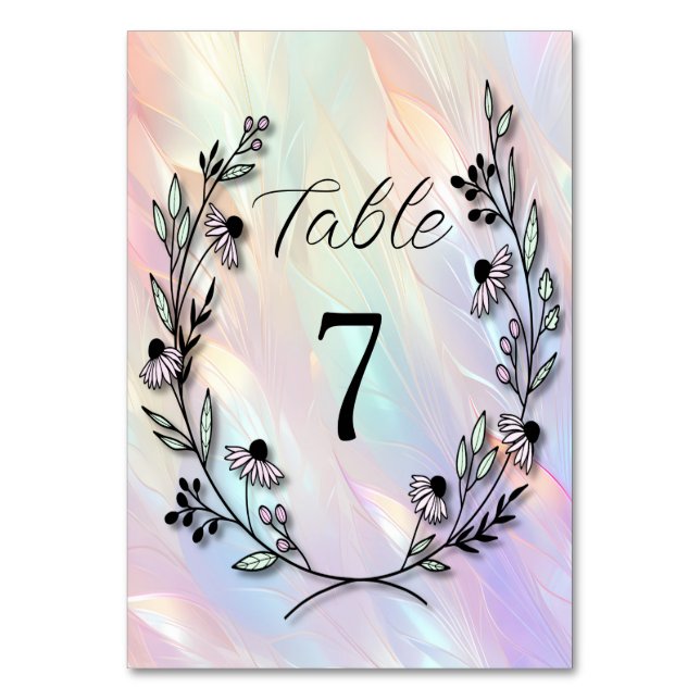 Numéro De Table Numéro minimal de table de fleurs (Dos)