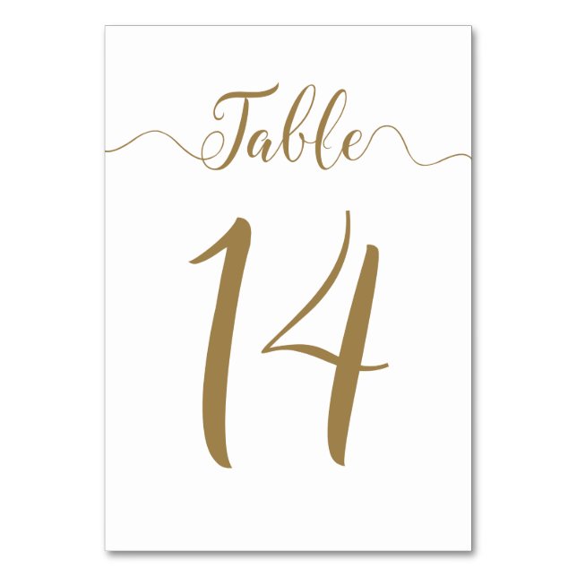 Numéro De Table Numéros de la table d'or Tableau 14 (Par défaut)