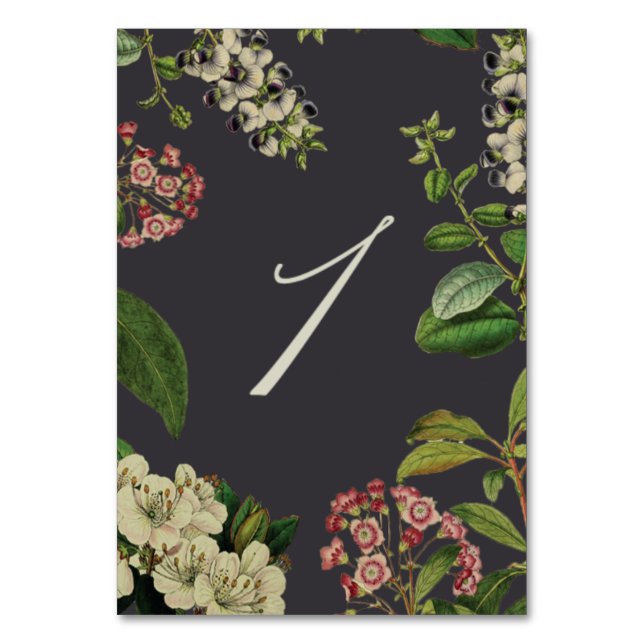 NUMÉRO DE TABLE NUMÉROS DE TABLEAU BOTANIQUE - GRIS (Par défaut)