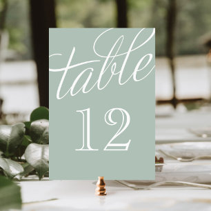 Numéro De Table Numéros de tableau de script élégants Sage et Blan