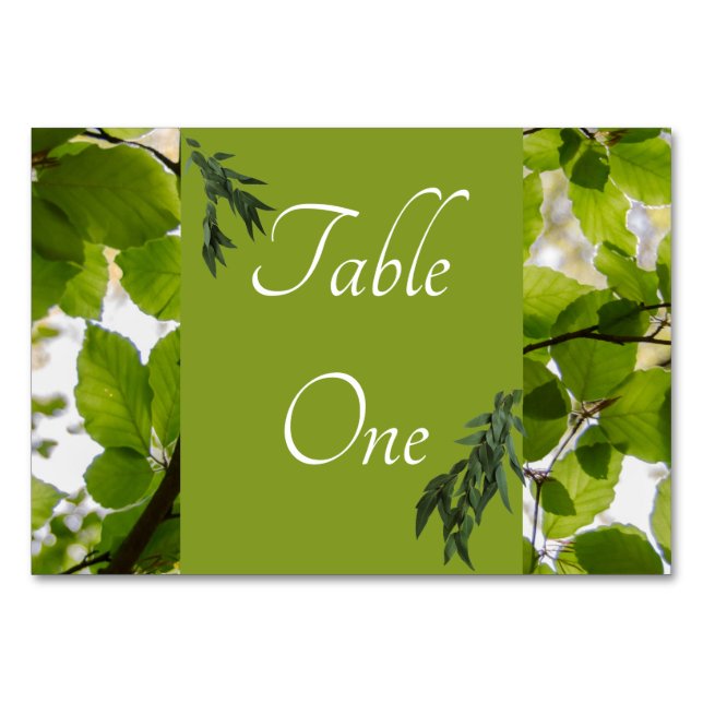 Numéro De Table Numéros de tableau des Mariages verts Feuille hori (Devant)