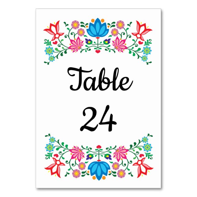 Numéro De Table Numéros de tableau Floral Fiesta mexicain (Par défaut)