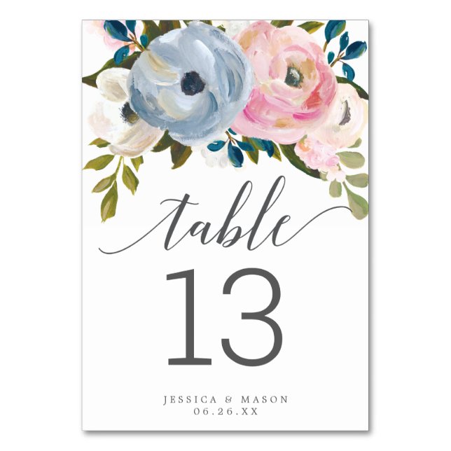 Numéro De Table Numéros de tableau floral poussiéreux double face (Par défaut)