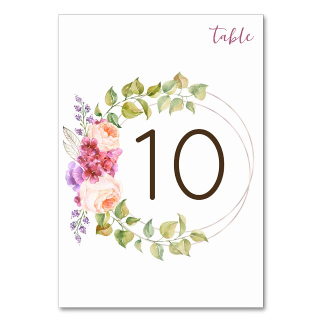 Numéro De Table Numéros De Tableau mariage Avec Fleurs Tropicales (Par défaut)