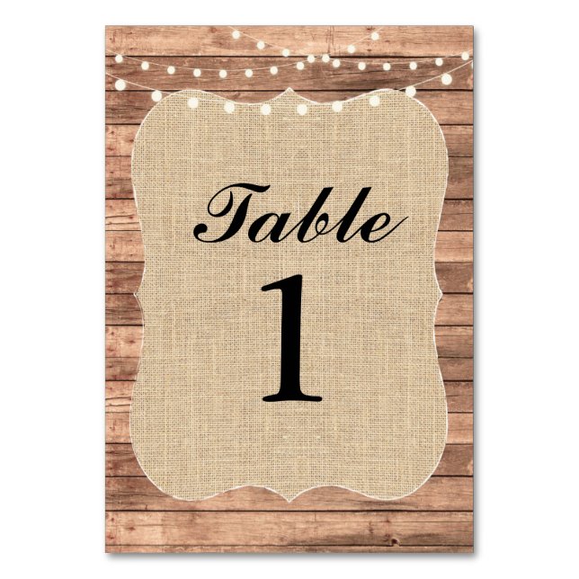 Numéro De Table Numéros de tableau Mariage Bois BBQ Rustique Burla (Par défaut)