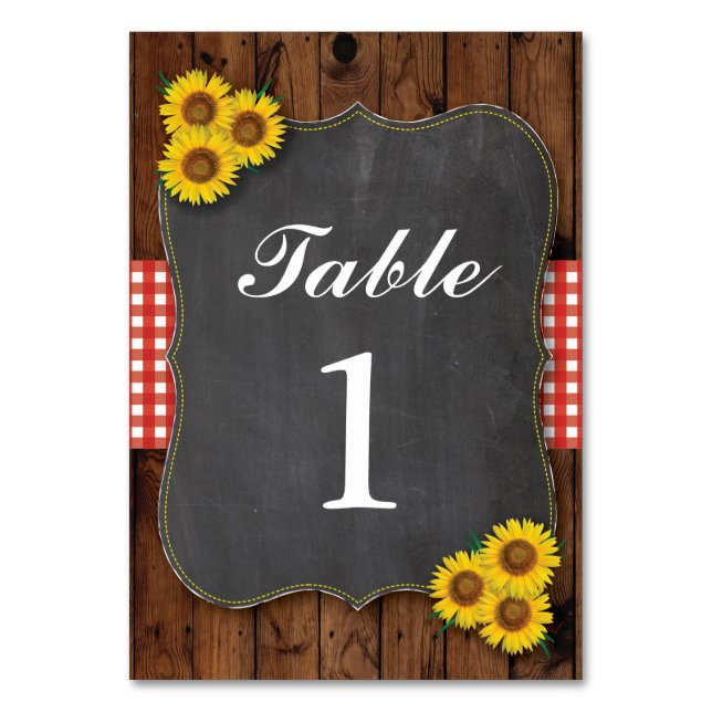 Numéro De Table Numéros de tableau Mariage Bois Rouge Rustique Tou (Par défaut)