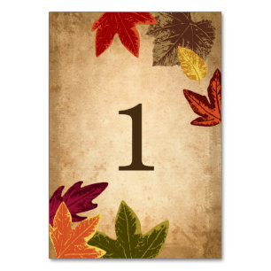 Numéro De Table Numéros de tableau Mariage de automne rustique F