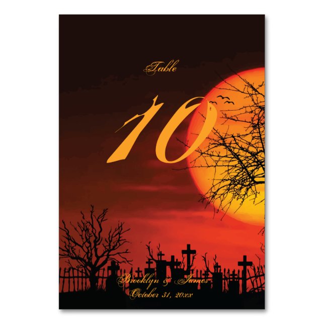 Numéro De Table Numéros De Tableau Mariage D'Halloween Noir Et Ora (Par défaut)