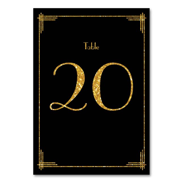 Numéro De Table Numéros de tableau mariage Séquins d'or Art Déco 2 (Par défaut)