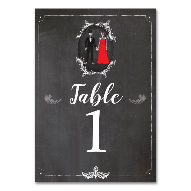 Numéro De Table Numéros de tableau Mariage Skeleton Skulls Rustic  (Par défaut)