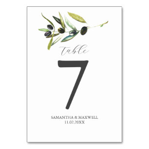 Numéro De Table Numéros de tableau mariage Thèmes de Mariage d'oli