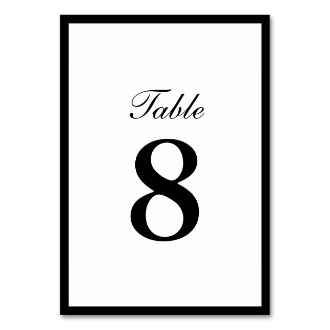 Numéro De Table Numéros de tableau recto verso à bordure simple (Par défaut)