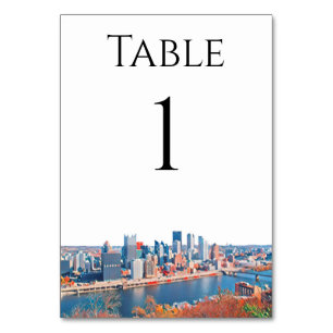 Numéro De Table Numéros de tableau Skyline de Pittsburgh