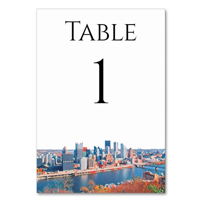 Numéro De Table Numéros de tableau Skyline de Pittsburgh (Par défaut)