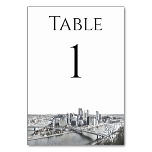 Numéro De Table Numéros de tableau Skyline de Pittsburgh