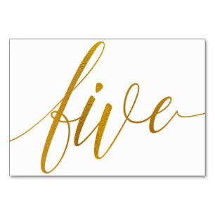 Numéro De Table Numéros de tableau - Typographie de luxe (Faux Gol