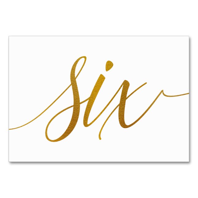 Numéro De Table Numéros de tableau - Typographie de luxe (Faux Gol (Devant)