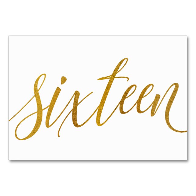 Numéro De Table Numéros de tableau - Typographie de luxe -Faux Gol (Devant)