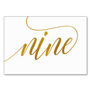 Numéro De Table Numéros de tableau - Typographie de luxe (Faux Gol
