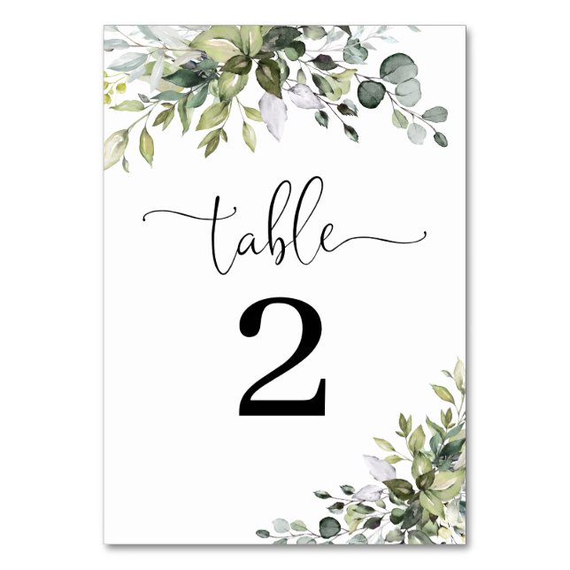 Numéro De Table Numéros de tables de mariage au eucalyptus (Par défaut)