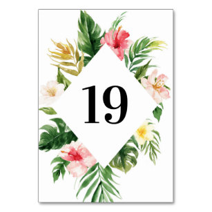 Numéro De Table Numéros du tableau Tropical Floral Diamond Frame