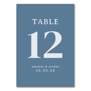 Numéro De Table Numérotation de table bleue sophistiquée