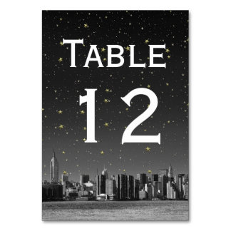 Numéro De Table NYC large Skyline Black Gradient étoile do-it-your