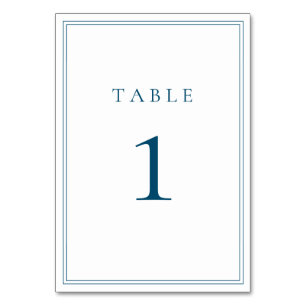 Numéro De Table Océan bleu classique minimaliste
