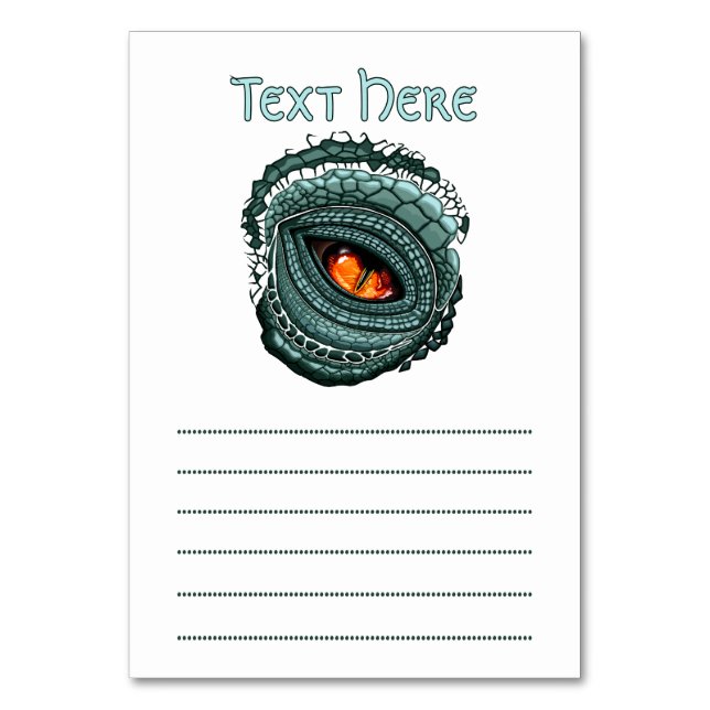 Numéro De Table Œil de prédateur reptile primitif (Dos)