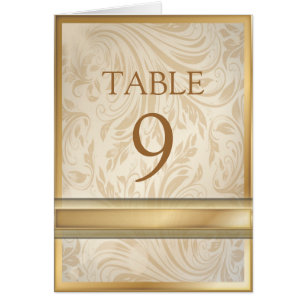 Numéro de table officiel de Mariage damassé au cha