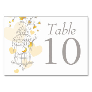 Numéro De Table oiseaux mariages oiseaux oiseaux oiseaux cage gris