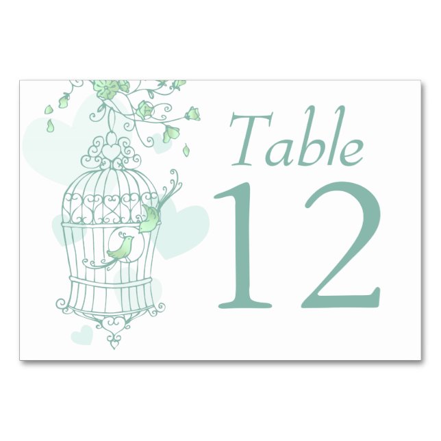 Numéro De Table oiseaux mariages ouvrir oiseaux niches numéros de  (Devant)