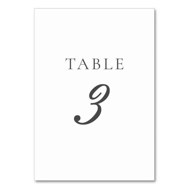 Numéro De Table Olivia Simple Elegant Mariage gris (Par défaut)