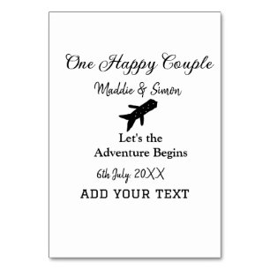 Numéro De Table One happy Couple, l'aventure commence co mariage