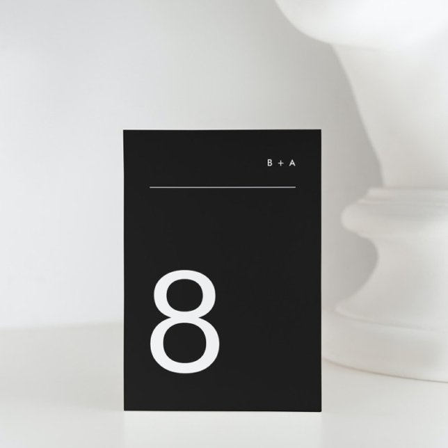 Numéro De Table Onyx Tuxedo Simple Plain Moderne Premium Élégant (Créateur téléchargé)