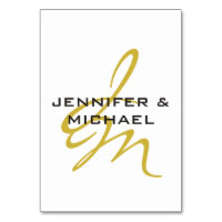 Or Blanc Monogramme Moderne Minimaliste Uni