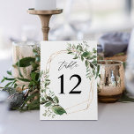 Numéro de table or feuille & Eucalyptus<br><div class="desc">Habillez vos tables de mariage ou de fête avec votre carte Feuille et Eucalyptus Gold Table Number.</div>