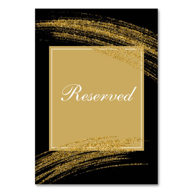 Numéro De Table Or Réservé Luxe Noir (Par défaut)