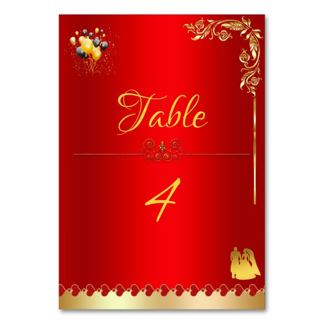Numéro De Table Or rouge (Par défaut)