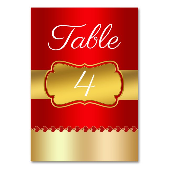 Numéro De Table Or rouge (Par défaut)