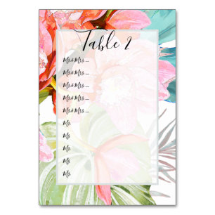 Numéro De Table Orange Orchidée+Palm Table N° pin à bord