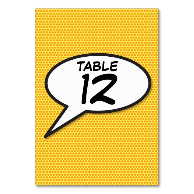 Numéro de table orange pop art bande dessinée (Par défaut)