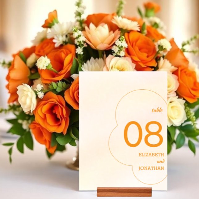 Numéro De Table Orange Sunset Wedding (Créateur téléchargé)