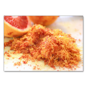 Numéro De Table Oranges sanguines d'agrumes juteux et zeste
